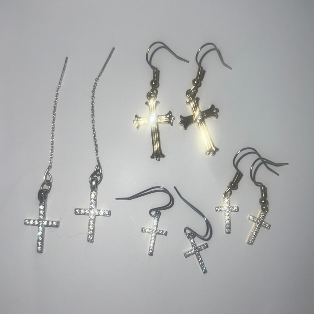 Custom cross earrings
